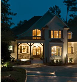 home exterior at night